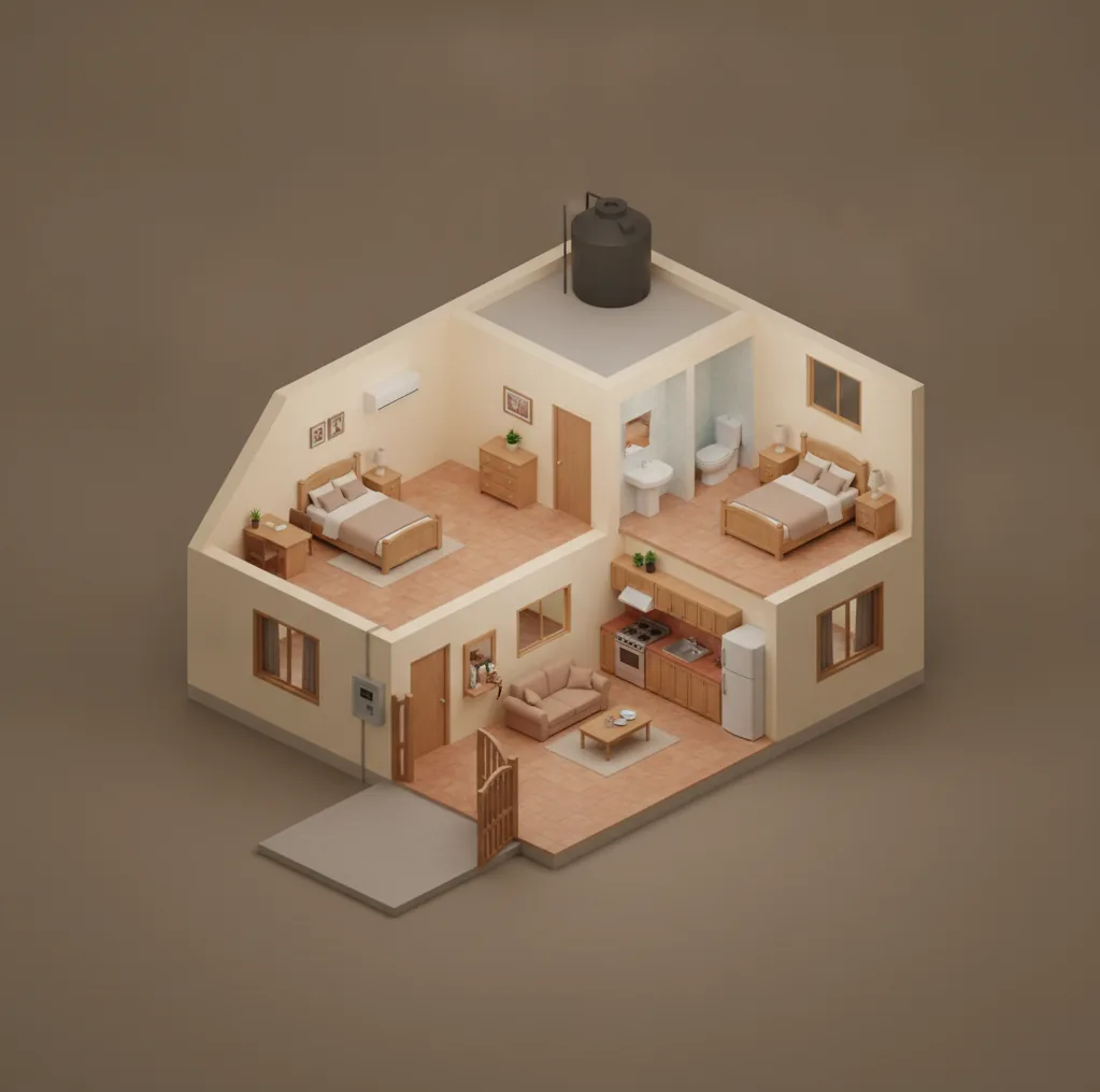 mapa isométrico de una casa